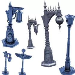 Grimdark Street lights and Sci Fi Cyberpunk Street Lights