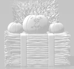 Halloween Ork-o'-lantern on a bale of hay