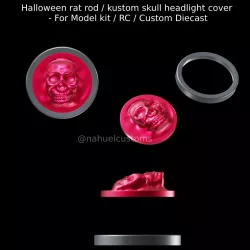 Halloween rat rod / kustom skull skull headlight cover - For Model kit / RC / Custom Diecast