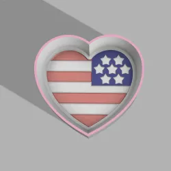 Heart flag Bath Bomb Mold