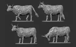 Highland Cattle for Tabletop Wargaming