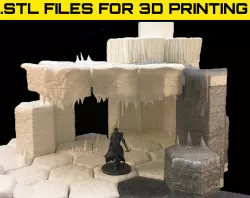 ICE CAVE SET - "HEX" TILES FOR A HIGHLY DETAILED 3D GAME BOARD.