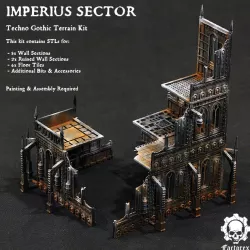 Imperius Sector Techno Gothic Ruins Terrain - Optimized for FDM