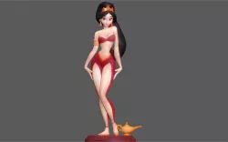 JASMINE PRINCESS SEXY STATUE ALADDIN DISNEY ANIMATION ANIME CHARACTER GIRL 3D print model