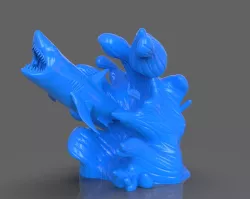 Jumping Shark Sculpure