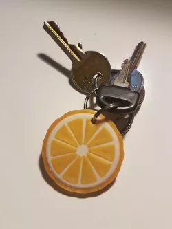 Lemon Slice Keychain MULTICOLOR (PRINTABLE WITH NORMAL 3D PRINTERS)