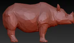 low poly rhino