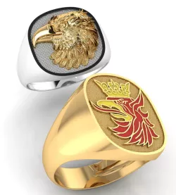 mens ring with eagle head two options