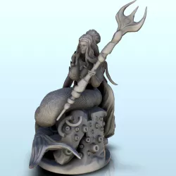 Mermaid with fish tail and trident (censored version) (16) - miniatures erotica woman figure