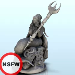 Mermaid with fish tail and trident (nsfw version) (17) - miniatures erotica woman figure