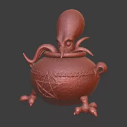 Octopus cauldron for Halloween decor or candy bowl