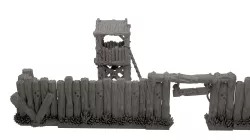 Outpost sentry tower and palisade walls