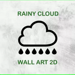 RAINY CLOUD KIDS ROOM WALL ART 2D