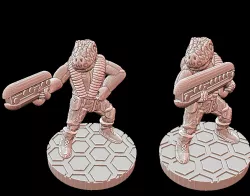 Reptilian Space Soldiers With Energy Weapons