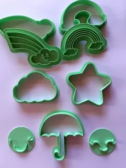 Set of rainbow face clouds