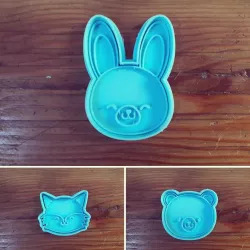 Set x3 cookie cutter woodland - woodland animal faces