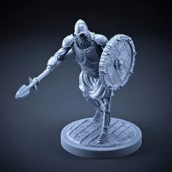 Skeleton - Heavy Infantry - Spear + Round Shield - Attack Pose