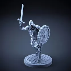 Skeleton - Heavy Infantry - Sword + Round Shield - Attack Pose