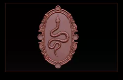 Snake silver and Pendant jewelry  black frame earrings - 3D STL Models CNC Router