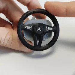 STEERING WHEEL KEYCHAIN SPRING LOADED FULLY 3D PRINTED