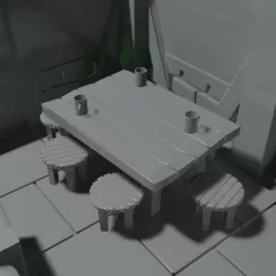 Table & Stools Combo Tabletop RPG Terrain 28mm