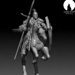 The Aes Sidhe Knight with spear and shield