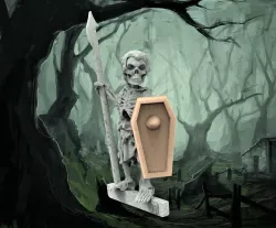 Undead Coffin Lid Shield - 28mm Miniature Scale