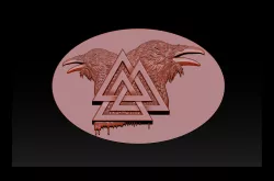 Valknut Symbol and Raven pendant