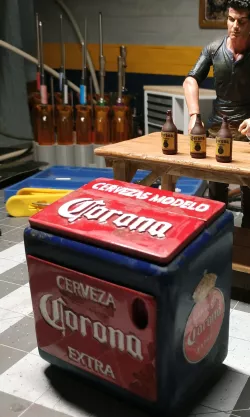 vintage corona beer cooler / ice chest for scale garage