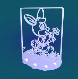 Wall key holder "rabbit with a chamomile"