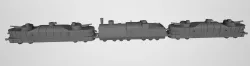15mm or 28mm Polish Armored Train Engine and Gun Carriage