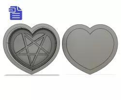 2pc Heart Pentagram Bath Bomb Mold