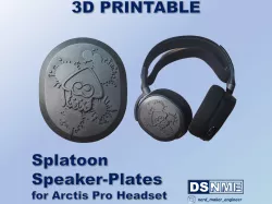 3D-printable Speaker-Plates for Arctis Pro Headset - Splatoon design