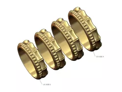 Beaded bamboo stacker band US sizes 6to9 3D print model