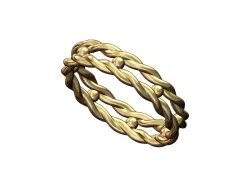 Beaded double braided rope stacker band US sizes 5to9 3D print model