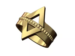 Beaded double V fashion band US sizes 6to9 3D print model
