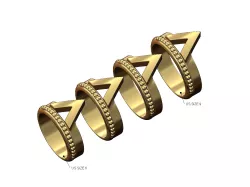 Beaded V fashion band US sizes 6to9 3D print model