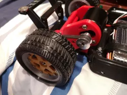 Belt drive conversion for 1/10 Adaptable Chassis (w/optional cooling fan)