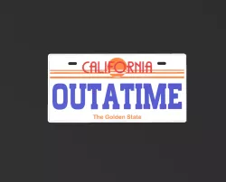 California Patent OUT A TIME/OUT A TIME License Plate - Back to the Future