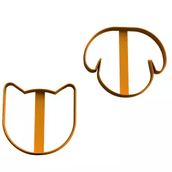 cat and dog face cookie cutter cutting x2