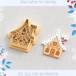 Christmas Cookies House Clay Cutter,Winter Earring Cutters, Christmas Clay Cutters, Mini Clay Cutters 3 Sizes