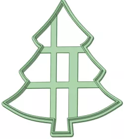 Christmas pine tree 85mm contour cookie cutter