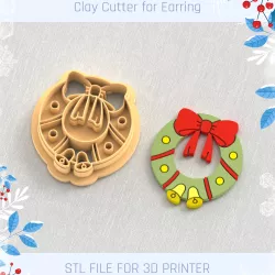 Christmas Wreath Clay Cutter, Winter Earring Cutters, Christmas Clay Cutters, Mini Clay Cutters 3 Sizes