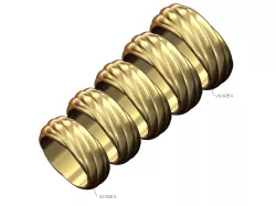 Chunky overlapping rings fashion band US sizes 5to9 3D print model