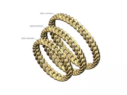 Chunky solid cuban link chain bangle 3D print model