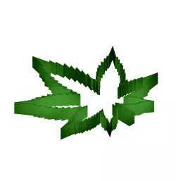 Cookie cutter pot leaf cannabis, marijuana leaf 3D print