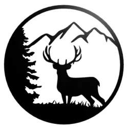 Deer And Mountain Wall Decor
