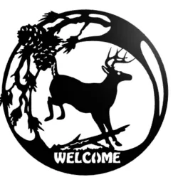 Deer Welcome Sign Wall Decor