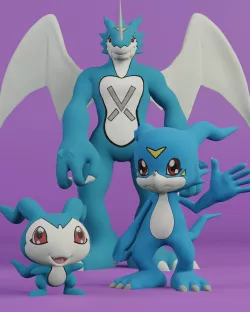 DemiVeemon Veemon ExVeemon