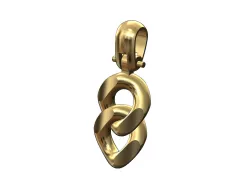 Double chunky cuban link pendant with bail 3D print model